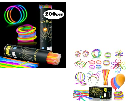  iGLOW Glow Sticks - 233 Pieces Bulk Party Pack