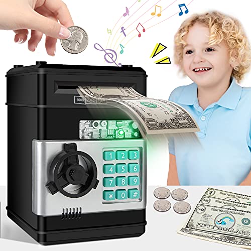 Piggy Bank Toys for 4 5 6 7 8 Year Old Boys Gift Ideas, Real Money Saving  Box for Boys Toys Age 6-8-10, Christmas Birthday Gifts for 4 5 Year Old Boys