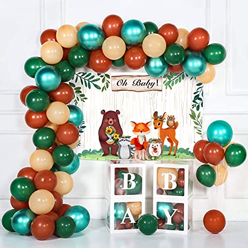 Woodland Baby Shower Decorations for Boy, Woodland Animal Backdrop