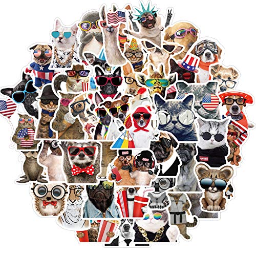 50 Pcs Cat Stickers Cute Animal Stickers For Kids Water Bottles