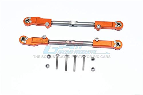 Arrma KRATON/Notorious/Outcast Upgrade Parts Aluminum + Stainless Steel Rear Upper Arm Tie Rod - 2Pc Set Orange