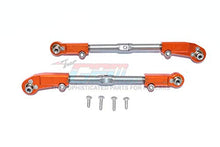 Load image into Gallery viewer, Arrma KRATON/Talion/Notorious/Outcast Upgrade Parts Aluminum + Stainless Steel Adjustable Front Steering Tie Rod - 2Pc Set Orange
