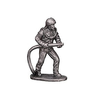 Ronin Miniatures - USSR Fireman with Hose - Tin Metal Collection Toy - Size 1/32 Scale - Home Collectible Figurines