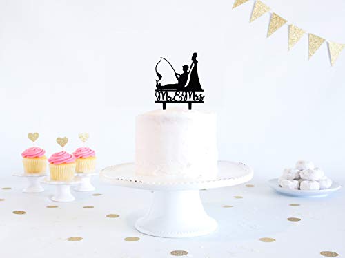 YzYbuaego Black Fishing Wedding Cake Topper, Mr & Mrs Wedding Cake Top –  ToysCentral - Europe