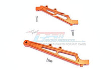 Load image into Gallery viewer, Arrma Limitless/Infraction Upgrade Parts Aluminum Front + Rear Chassis Brace - 2Pc Set Orange
