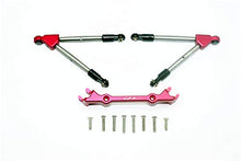Load image into Gallery viewer, GPM for TRAXXAS-1/10 RUSTLER 4X4 VXL-67076-4 Aluminum Front TIE RODS with STABILIZER for C HUB -11PC Set (red)
