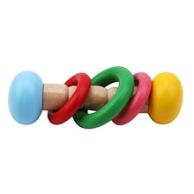 Load image into Gallery viewer, Winwinfly Multiple C olour Wooden Rattle With Rings, Baby Rattle
