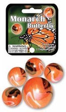 Load image into Gallery viewer, Mega Marbles - MONARCH BUTTERFLY MARBLES NET (1 Shooter Marble, 24 Player Marbles)
