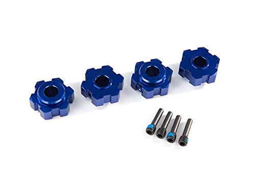Traxxas 8956X Wheel Hubs, Hex, Aluminum (Blue-Anodized) (4)/ Screw Pins (4)