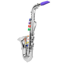 Load image into Gallery viewer, Plastic Saxophone 8 Keys Mini Saxophone Sax Musical Instrument Coded Teaching Songs Gold, Silver (optional)(Silver)
