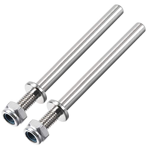 uxcell 15/64 Inch Diameter x 2.3 Inch Length Landing Gear Steel Axle Shaft Drive Axle with Nuts for RC Airplane - 2PCS