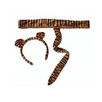Making Believe Kids Plush Tiger Headband Ears & Tail Jungle Safari Dressup Costume Set