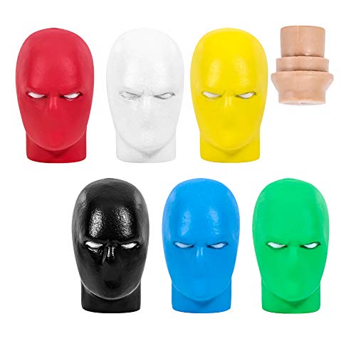 Figures Toy Company Set of 6 Masked Hero Heads for Type S Retro 8 Inch Male Bodies [2020 Version]
