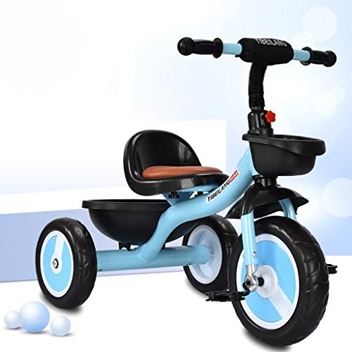 Children's Car Baby Bicycle 1-3-6 Year Old Child Bicycle Children's Tricycle Boy Girl Toy Car 58X71X48CM (Color : Blue)