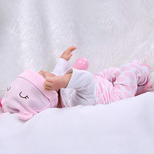 22 Handmade Reborn Baby Toy Newborn Lifelike Silicone Vinyl Sleeping Girl  Dolls
