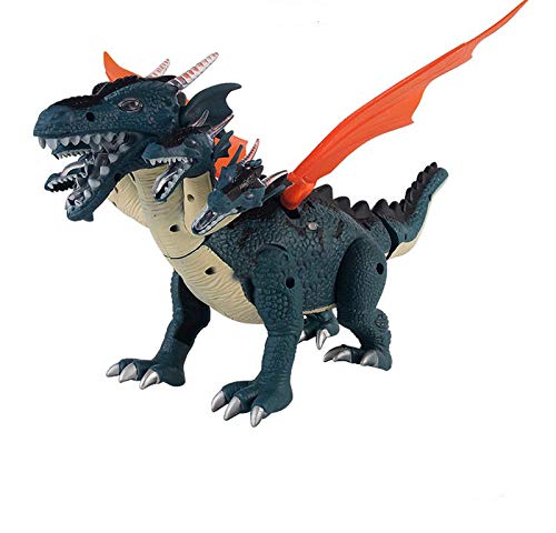 The Creative Five-Headed Dinosaur Toy has an Amazing Roar, which can Affect The Lights, gait Movements and Blowing Smoke
