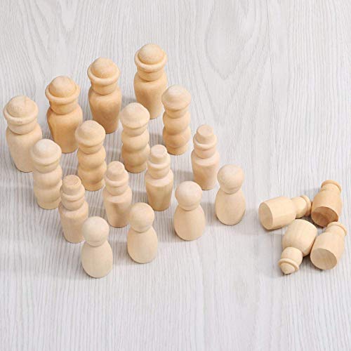 50pcs Unfinished Wooden Peg Dolls Wooden Figures Decorative Peg