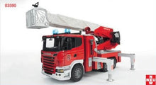 Load image into Gallery viewer, Bruder 03590 Scania R-Serie Fire Engine with Water Pump and L and S Module
