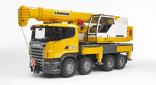 Load image into Gallery viewer, Bruder Scania R-Series Liebherr Crane with Lights and Sounds
