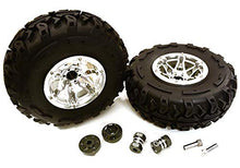 Load image into Gallery viewer, Integy RC Model Hop-ups C27040SILVER 2.2x1.75-in. High Mass Alloy Wheel, Tires &amp; 14mm Offset Hubs for 1/10 Crawler
