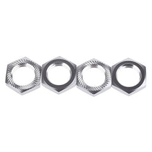 Load image into Gallery viewer, LAFEINA 4PCS 17mm Aluminum Wheel Hex Hub Nut for 1/8 RC Model Car Upgraded Parts (Silver)
