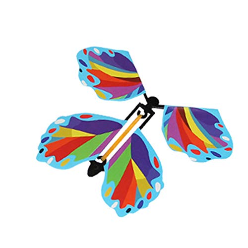 JENPECH 5Pcs Magical Rubber Band Powered Clockwork Flying Butterfly Toys Party Props - A Game Developed by Educators Cognition Preschool Learning & Educational Toy for Kids Age 3+ Random Color