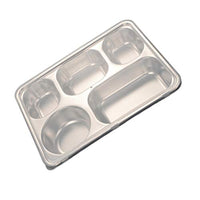 Stainless Steel Divided Canteen Plates Kids Camping Compartment