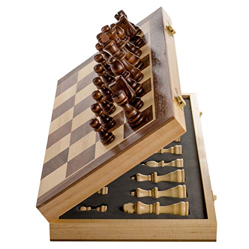 Chess Armory 15 Wooden Chess Set with Felted Game Board Interior for