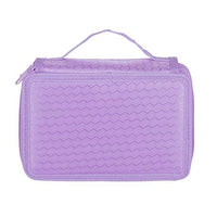 4 Layers 72 Holes Portable Drawing Sketching Pencil Pen Zipper Case Holder  Bag-Purple