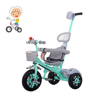 3 Round Children's three-wheeled cart Miwa pedal bicycle 2 in 1 parent putter tricycle 2-year-old children 1 2 3 4 5 6-year-old boys and girls is suitable for indoor and outdoor storage compartment an