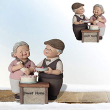 Load image into Gallery viewer, TOTAMALA Sweetheart Lovers Stay Together and Present a Gift Anniversary Wedding Resin Loving Elderly Couple Figurines Decoration for Grandparents Parents (K)
