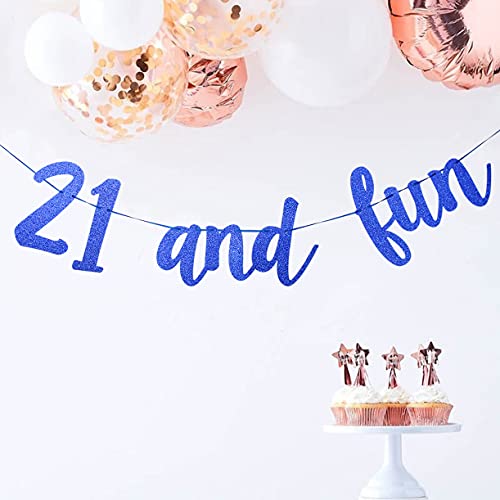 Starsgarden Glittery Blue 21 and Fun Banner Finally 21st Birthday Deco –  ToysCentral - Europe