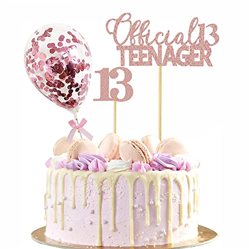 Glittery Rose Gold 13 Official Teenager Cupcake Toppers For Girls 13th  Birthday Party Supplies Thirteen Birthday Party Decor - Cake Decorating  Supplies - AliExpress