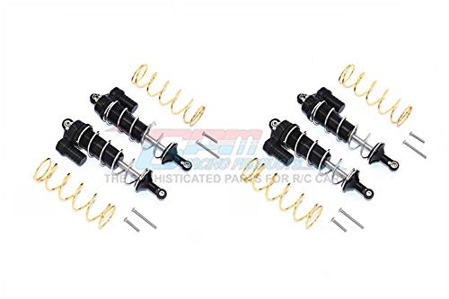 for Traxxas 1/10 Maxx 4WD Monster Truck Upgrade Parts Aluminum Front & Rear L-Shape Piggy Back Spring Dampers 125mm - 2 Pair Set Black