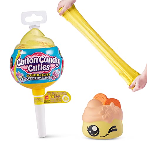 Oosh Slime Cotton Candy Cuties Series 2 by ZURU (Yellow) Scented, Squishy, Fluffy, Soft, Stretchy, Stress Relief, Party Favors, Non-Stick with Collectible Cutie Slow Rise Toy