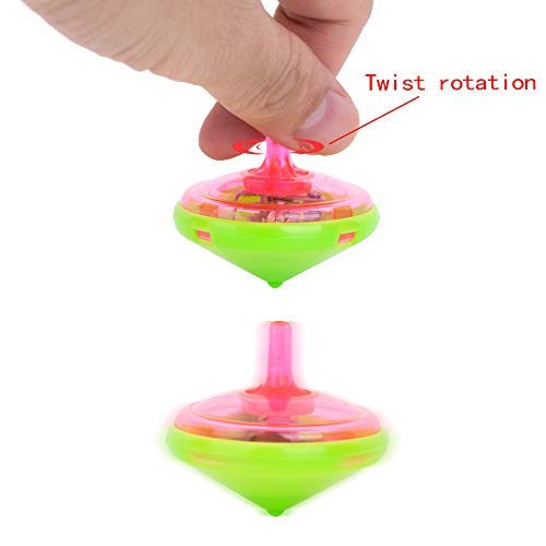 PROLOSO 100 Pcs Light Up Spinning Tops LED Flashing Spinners with Gyro