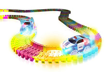 Load image into Gallery viewer, Mindscope Twister Tracks Neon Glow in The Dark 221 Piece (11 feet) of Flexible Assembly Track Emergency Series
