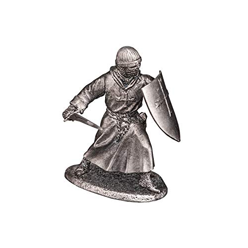 Ronin Miniatures - Knight Hospitaller Attacks - Tin Metal Collection Infantryman Toy - Size 1/32 Scale - 54mm Action Figures - Home Collectible Figurines