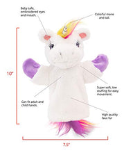 Load image into Gallery viewer, Plushible Unicorn Hand Puppet - Plush Hand Puppet for Kids - Unicorn Stuffed Animal Puppet
