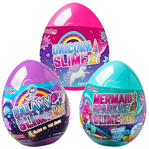 GirlZone Egg Surpresa Galaxy Slime Kit para Meninas, Mede 9,5