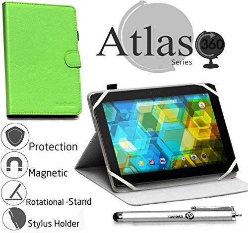 Navitech Green Faux Leather Case Cover with Stand Compatible with ThePresto 10 Inch Tablet