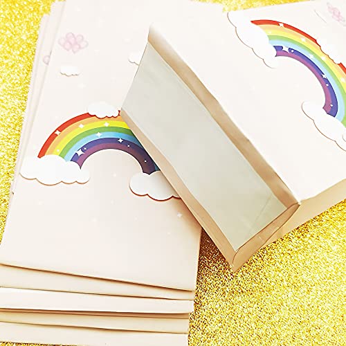  Party Favor Bags for Princess Birthday Party Supplies,Rainbow  Party Gift Goodie Treat Candy Gift Bags with Handle for Princess Rainbow  Theme kids Birthday Baby Shower Party Favors Decor Supplies 20pcs 
