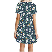 Load image into Gallery viewer, Women&#39;s Short Dress O-Neck midi Floral Print Sleeveless Knee-Length Dress
