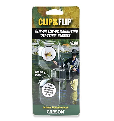 Clip and Flip, Clip-On, Flip-Up Magnifying Lenses For Fly Tying, Reading,  Hobby, Crafts and Other Low Vision Tasks 