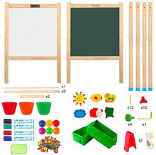 Kids Easel with Paper Roll Double-Sided Whiteboard & Chalkboard