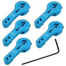 Load image into Gallery viewer, Hobbypark Metal Aluminum 25T Servo Horn Arms For Standard &amp; High Torque Servo Motors Aceessories Blue (5-Pack)
