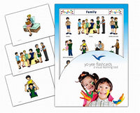 Yo-Yee Flash Cards - Family Picture Cards - English Vocabulary Cards for Toddlers, Kids, Children and Adults - Including Teaching Activities and Game Ideas and More