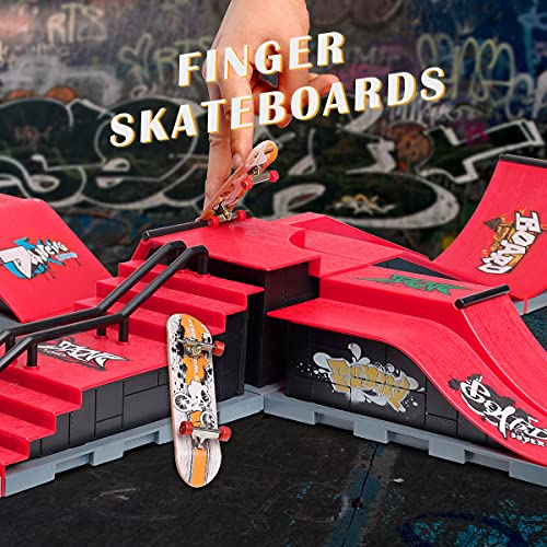 QINIFIFY Finger Skateboard Ramp Set, Mini Fingerboard Skatepark