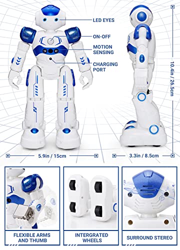 RC Robot Toy, Remote Control Robot Gesture Sensing Programmable Smart Robot  for Kids Age 3 4 5 6 7 8 12 Year Old Girls Boys Xmas Gifts Present 