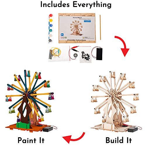 Wooden Rotate Wheel DIY For Kids Ages 8-12 -16 Engineering Kit